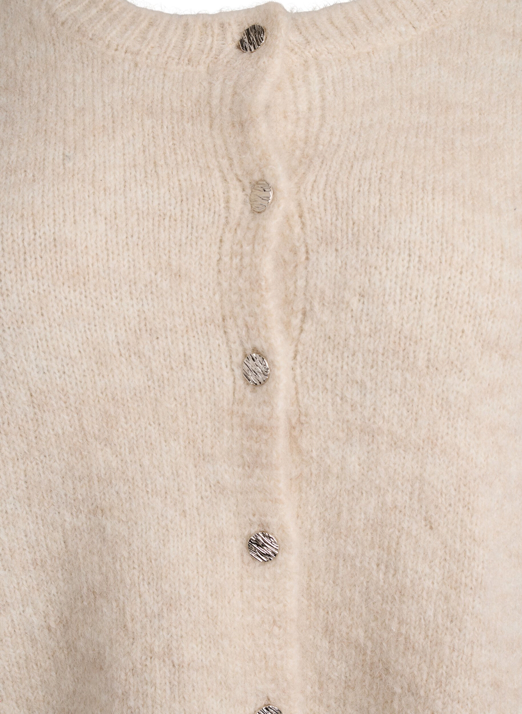 Zizzifashion Cardigan with wool and alpaca and decorative buttons, Beige, Packshot image number 2