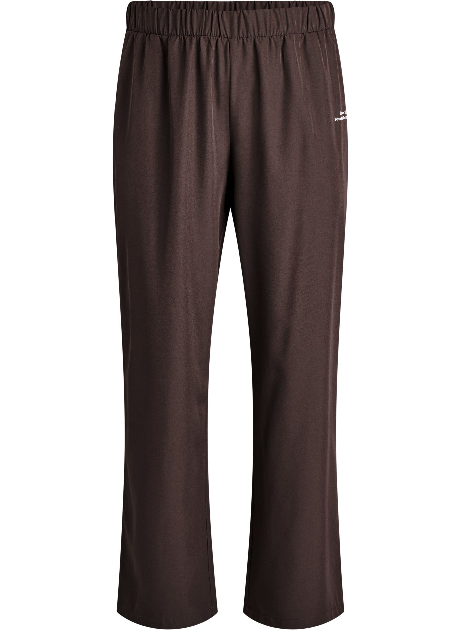 Sporty trousers with a high waist and straight legs