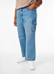 Loose fit cargo jeans with high waist, Light Blue, Model image number 2