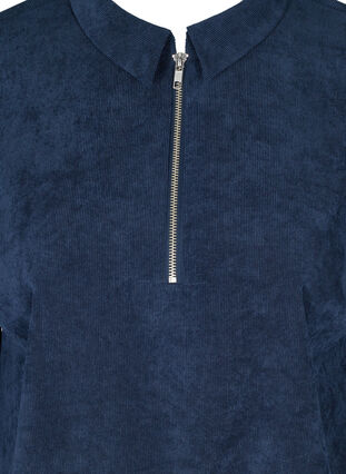 Velvet dress with 3/4 length sleeves, Navy Blazer, Packshot image number 2