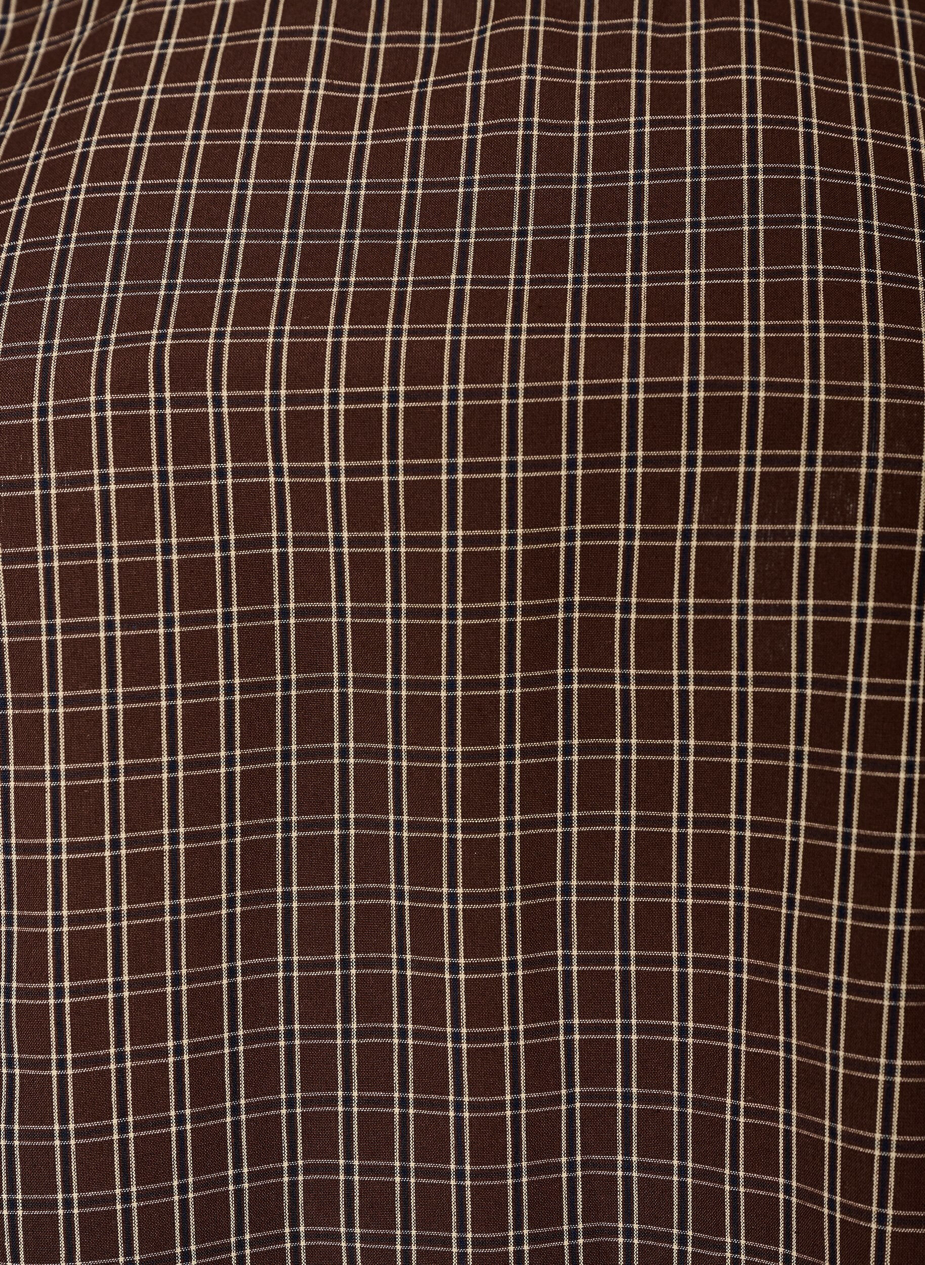 ZizzifashionChecked top with asymmetric lace trim, Brown, Packshot image number 2