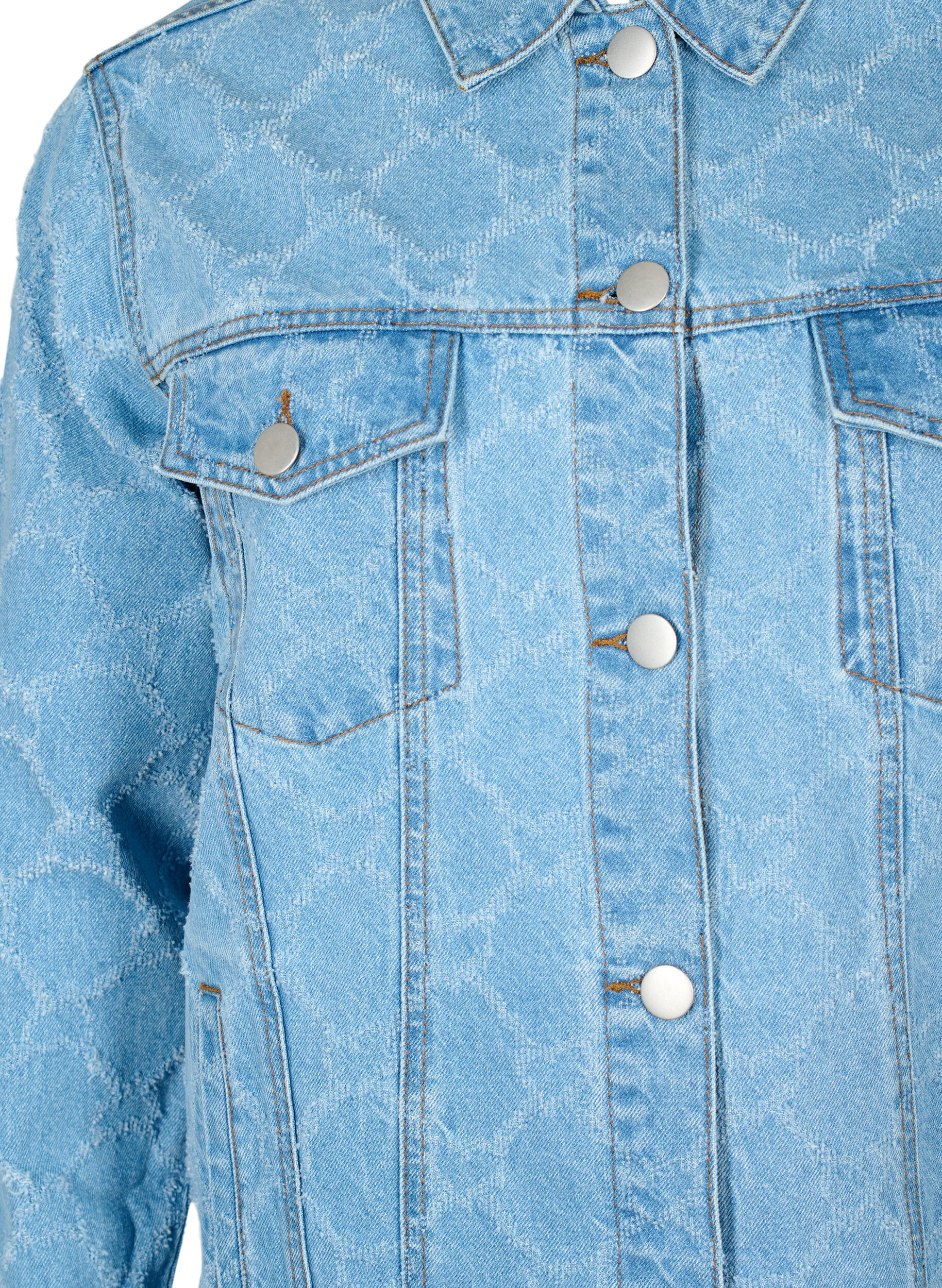 Zizzifashion Denim jacket with destroy pattern, Blue denim, Packshot image number 2