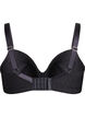 Padded microfibre bra with checked pattern, Black, Packshot image number 1