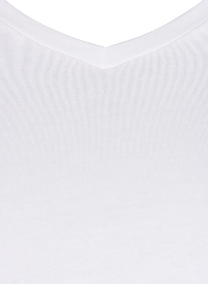 Solid-coloured basic cotton T-shirt, White, Packshot image number 2