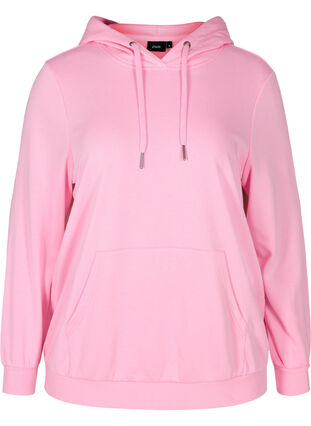 Sweatshirt with hood and pockets, Prism Pink, Packshot image number 0