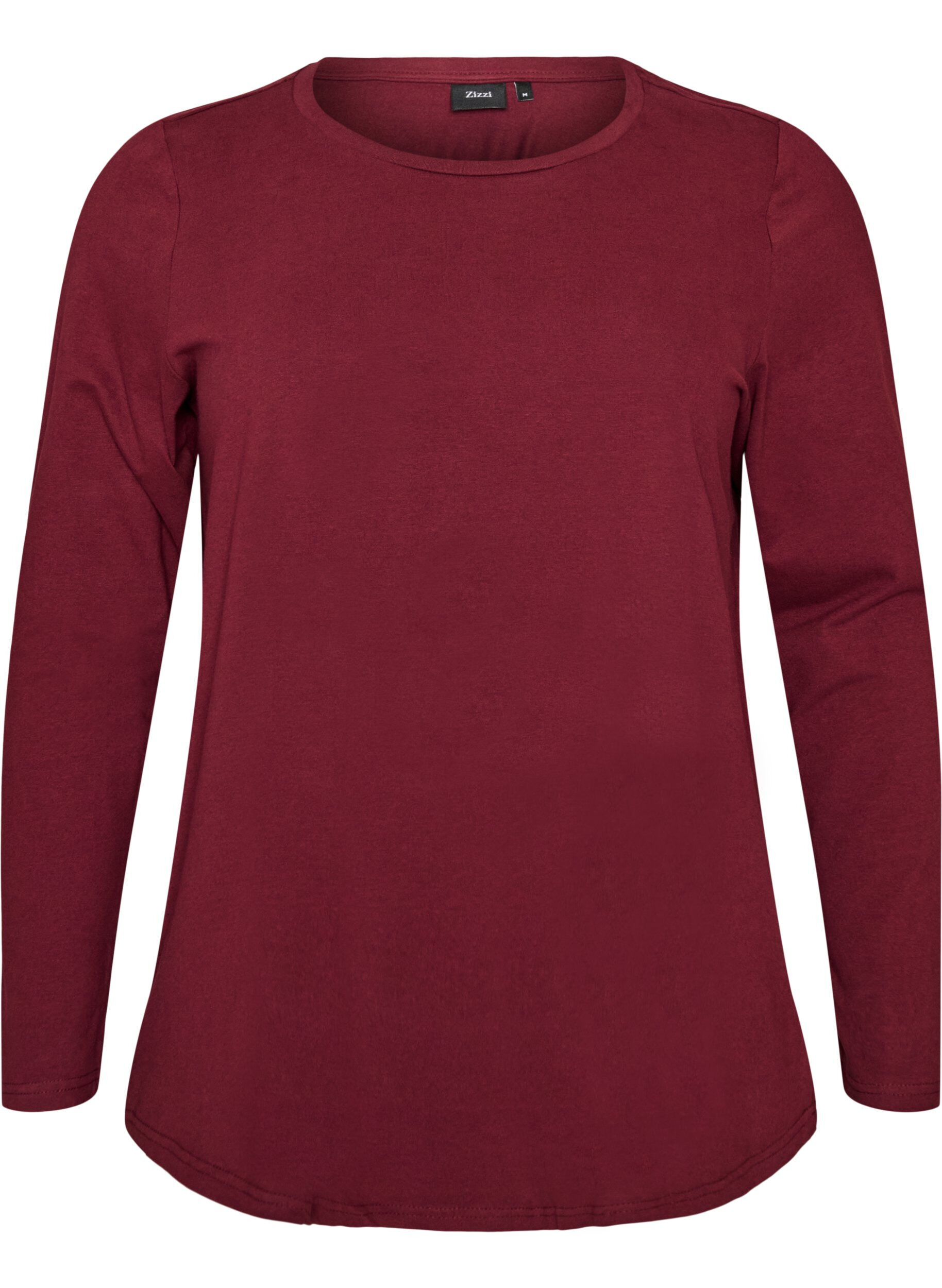 ZizzifashionBasic jersey blouse with long sleeves, Red, Packshot image number 0