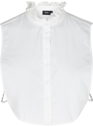 Loose shirt collar with ruffled trim, Bright White, Packshot image number 0