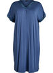 Viscose nightgown with short sleeves and lace trim, Blue, Packshot image number 0