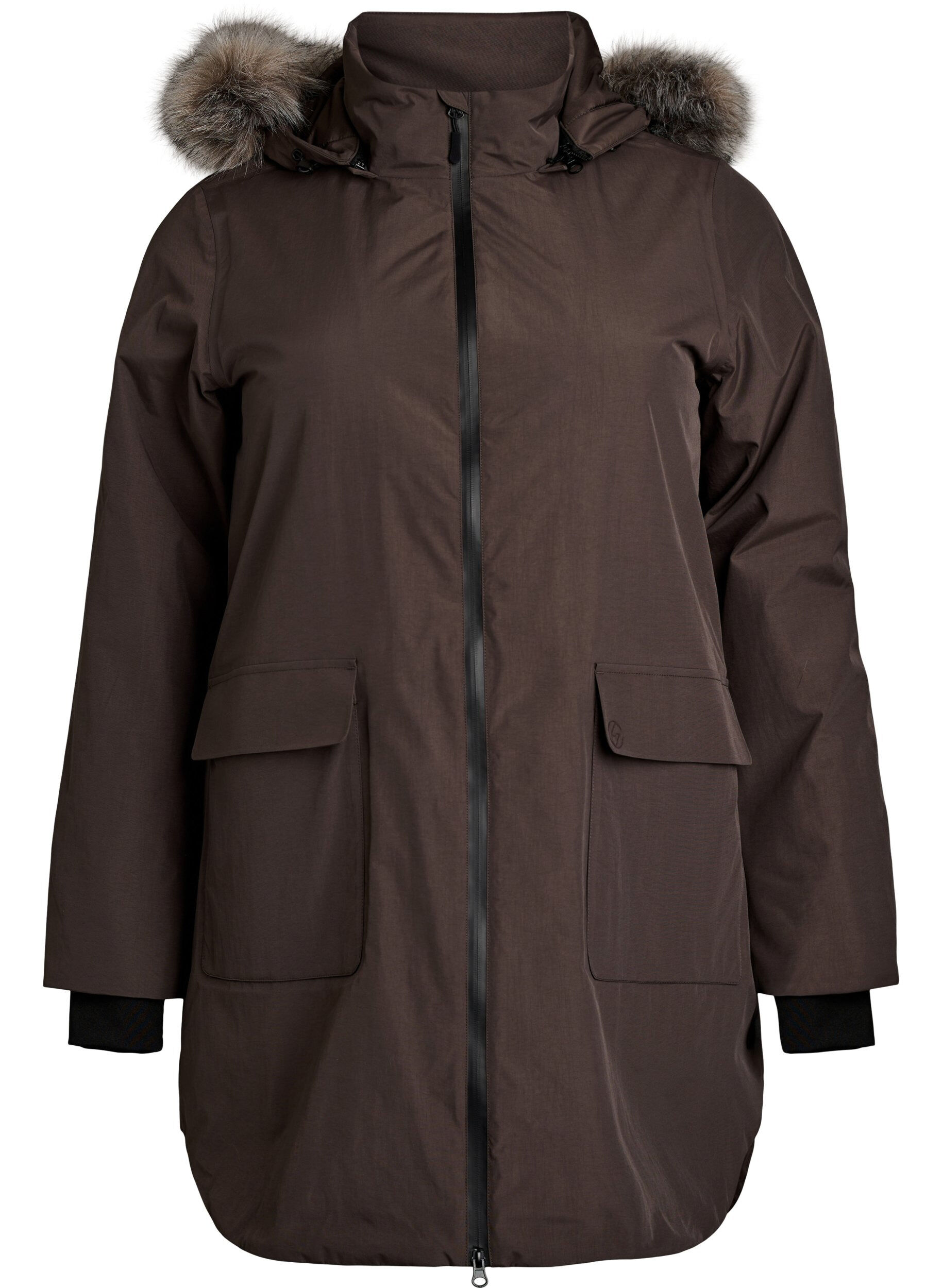 ZizzifashionWaterproof hooded parka, Brown, Packshot image number 0