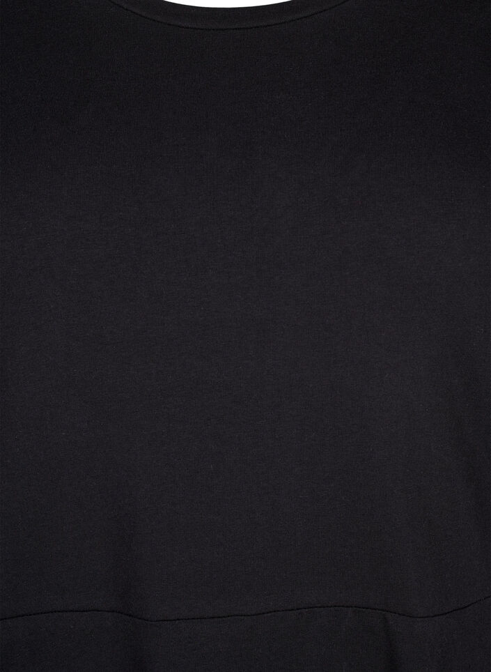 Solid-color cotton dress with short sleeves, Black Solid, Packshot image number 2