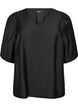 Viscose blouse with V-neck, Black, Packshot image number 0