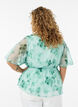 Floral chiffon blouse with short sleeves, Green, Model image number 2