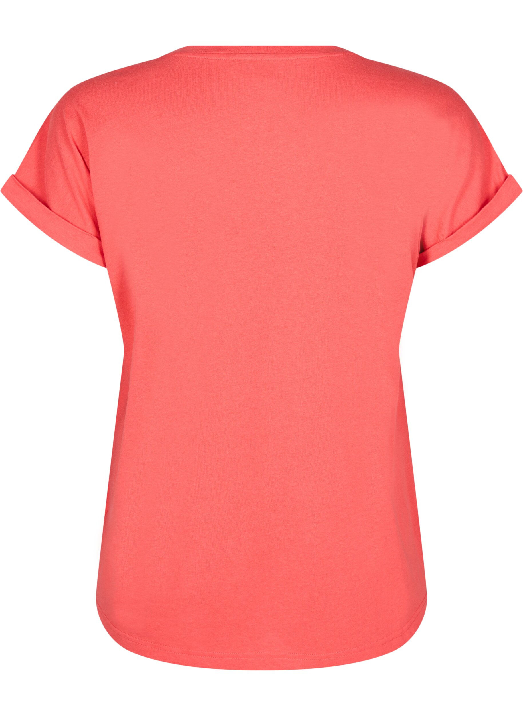 Zizzifashion Short sleeve cotton blend T-shirt, Red, Packshot image number 1