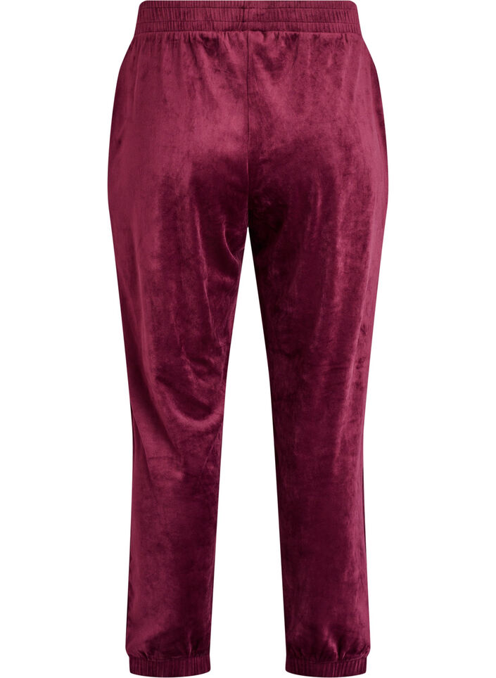 Loose velvet trousers, Dark Bordeaux, Packshot image number 1