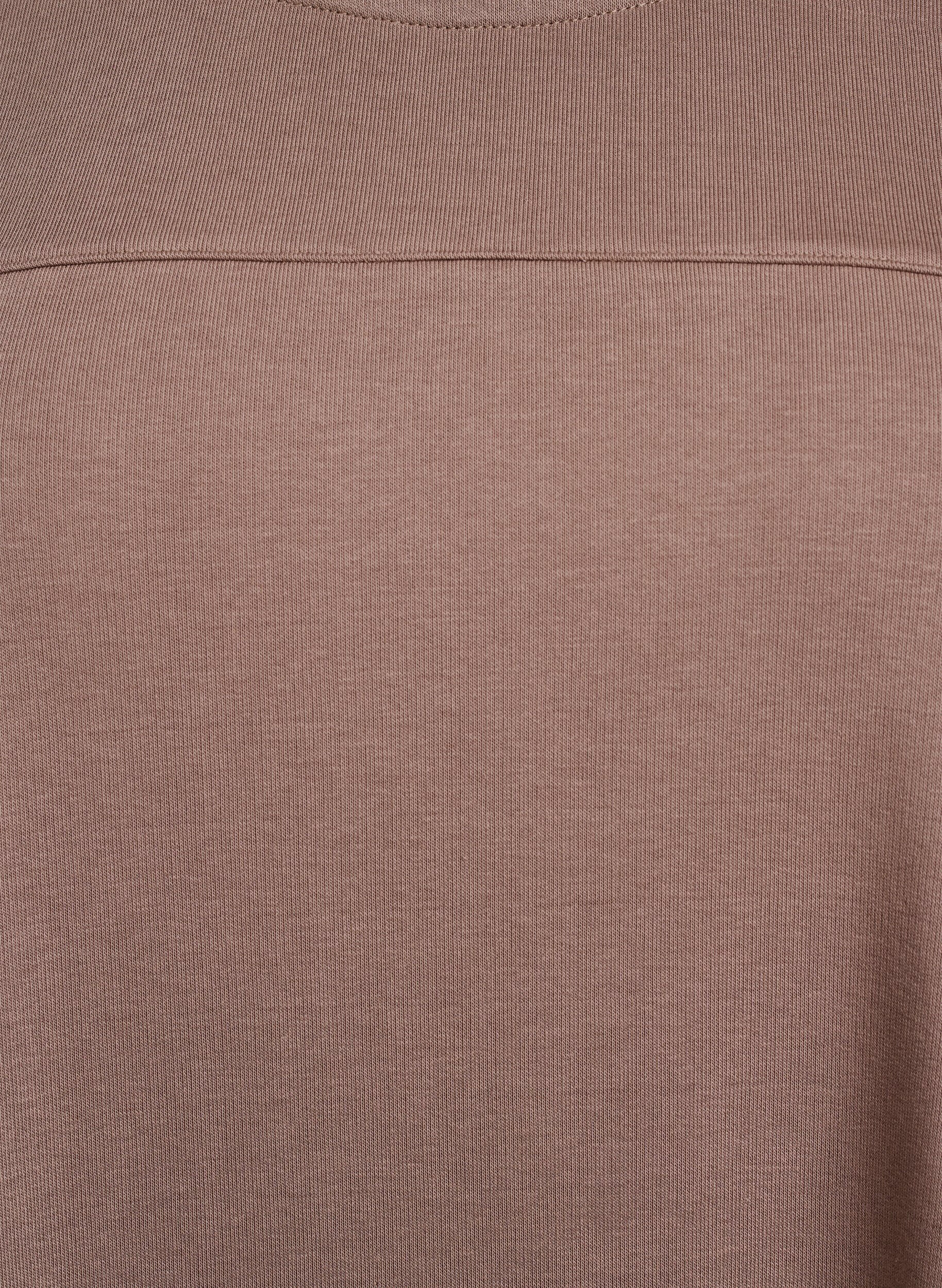 Zizzifashion Jersey dress with short sleeves and pockets, Brown, Packshot image number 2