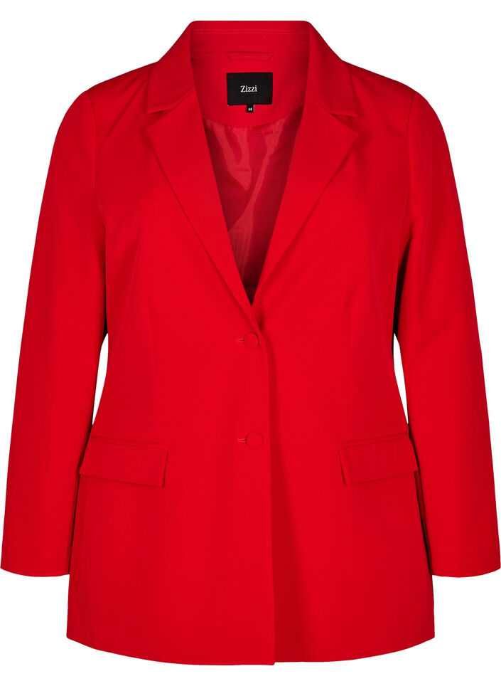 Classic blazer with button closure, Red, Packshot image number 0