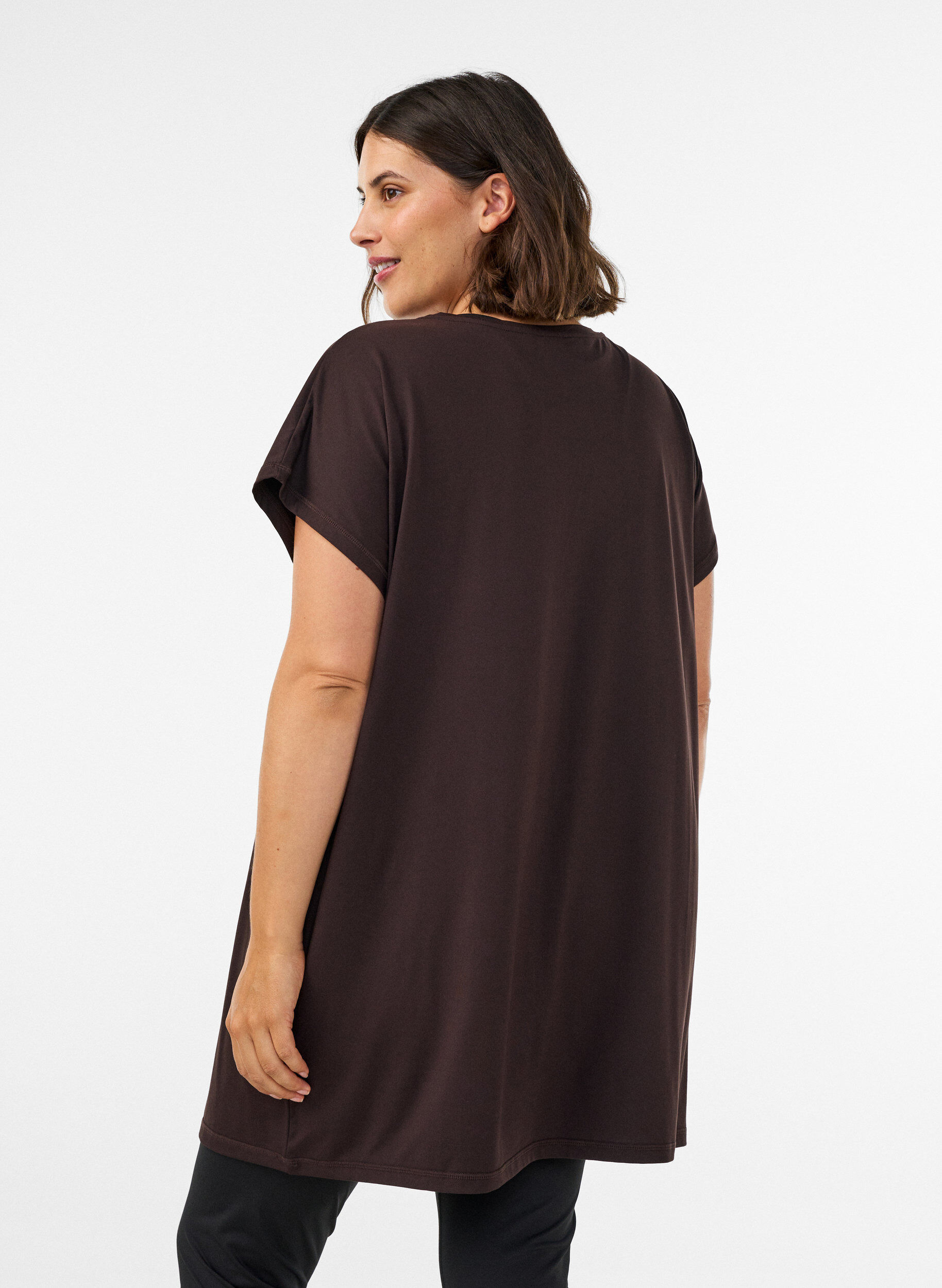 ZizzifashionLong training t-shirt, Brown, Model image number 2