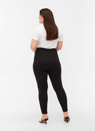 7/8-length leggings with decorative seams, Black, Model image number 1