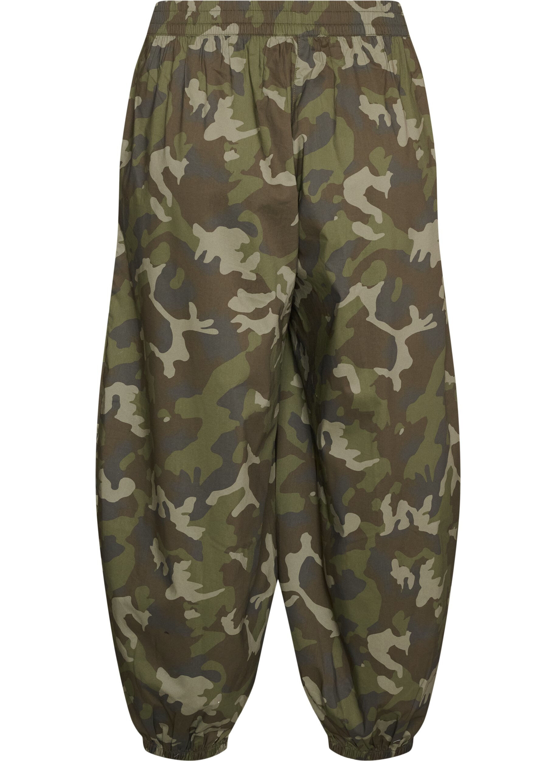 ZizzifashionBalloon trousers with a high waist and all-over pattern, Green, Packshot image number 1