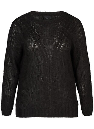 Knit blouse, Black, Packshot image number 0