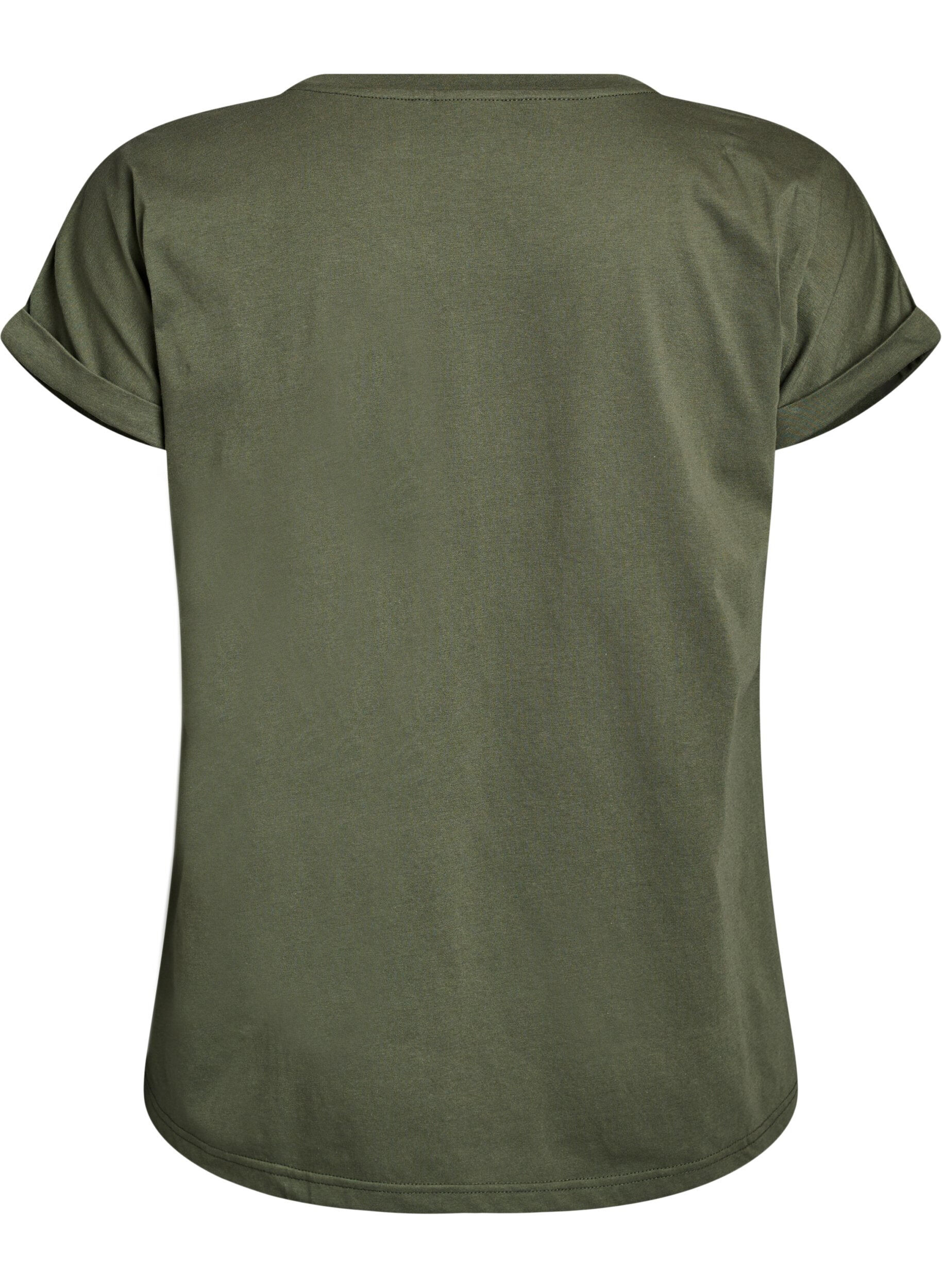 Zizzifashion Short sleeve cotton blend T-shirt, Green, Packshot image number 1