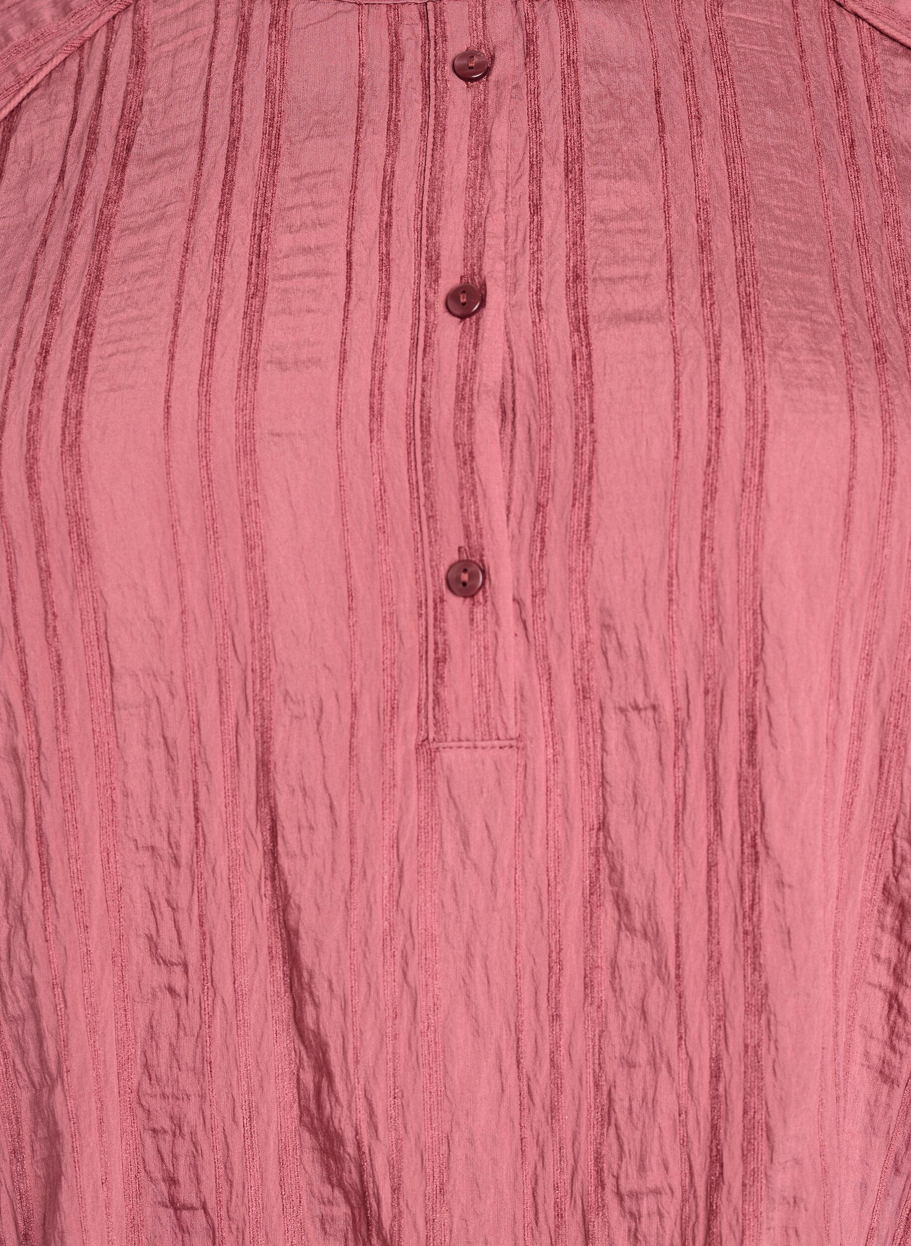 Zizzifashion Blouse with tone-on-tone texture and buttons, Rose, Packshot image number 2