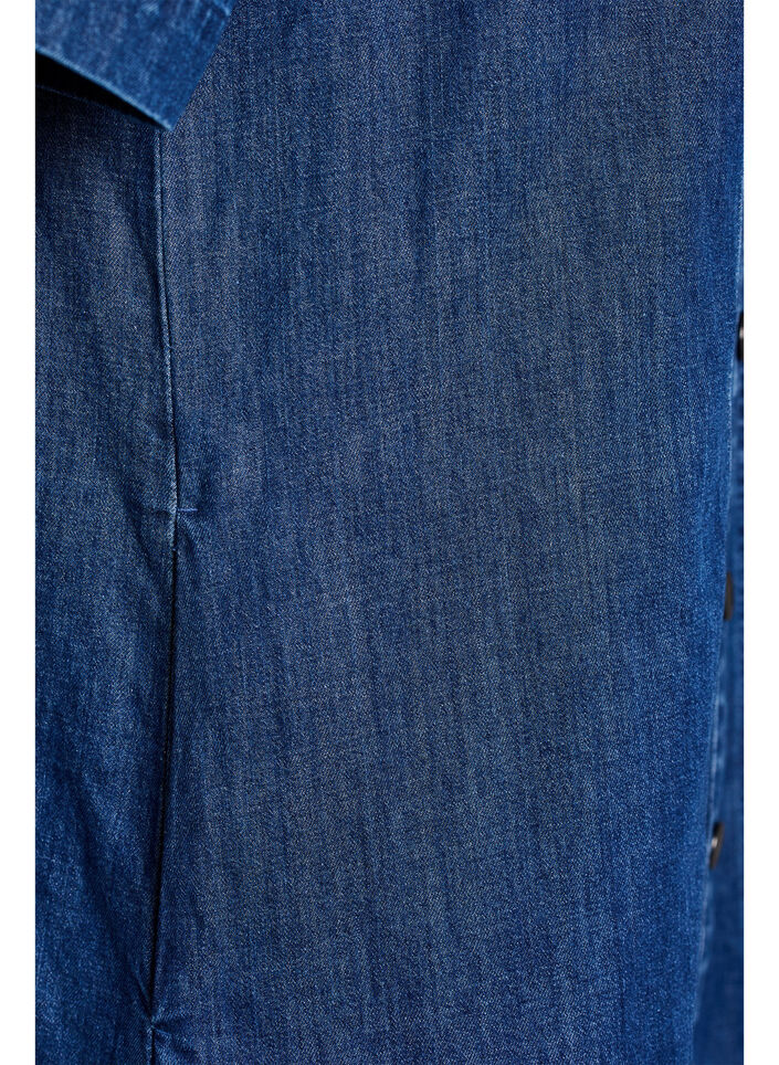 Midi-length denim shirt dress, Blue, Packshot image number 3