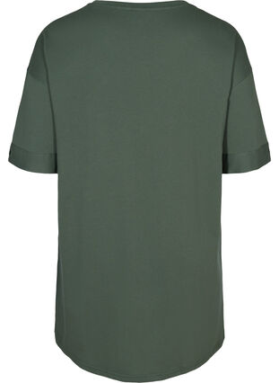 Short-sleeved cotton tunic, Green , Packshot image number 1