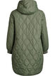 Mid-length quilted jacket with a hood, Green, Packshot image number 1