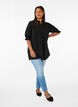 Long viscose shirt with lace detail, Black, Model image number 2