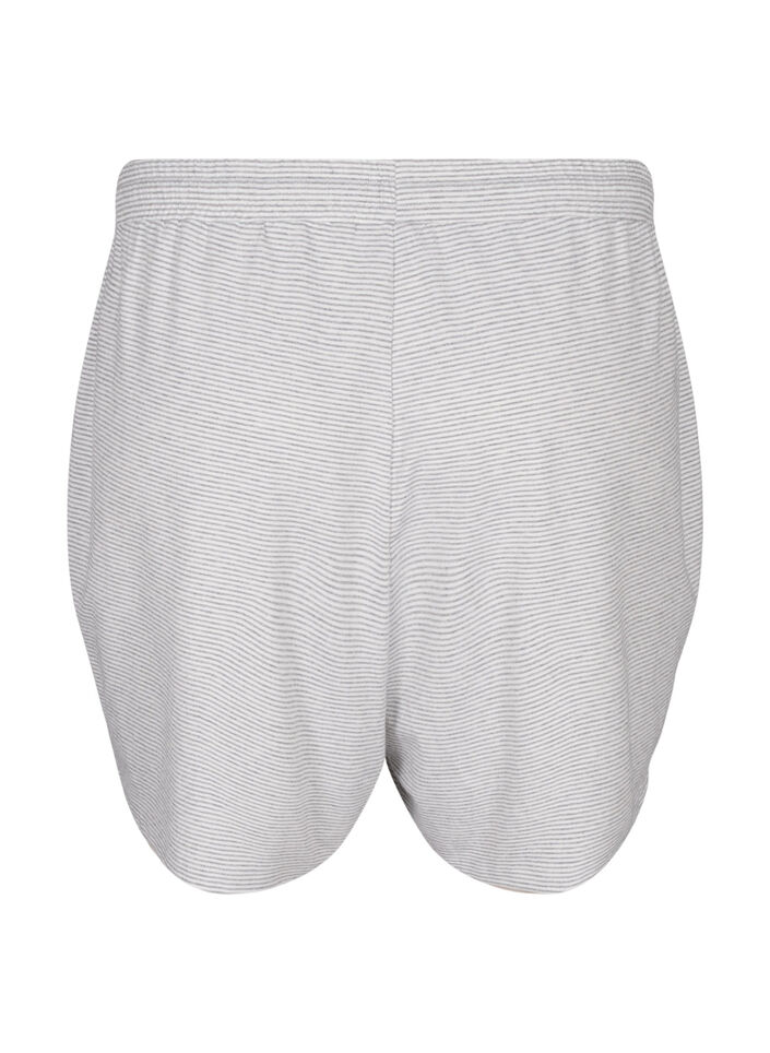 Striped high-waisted pyjama shorts, LGM Stripe, Packshot image number 1