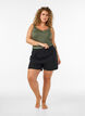 Viscose top with lace edge, Green, Model image number 1