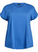 Short-sleeved cotton blend t-shirt, Blue, Packshot image number 0