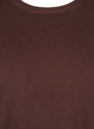 Knitted blouse with rounded neckline, Coffee Bean, Packshot image number 2