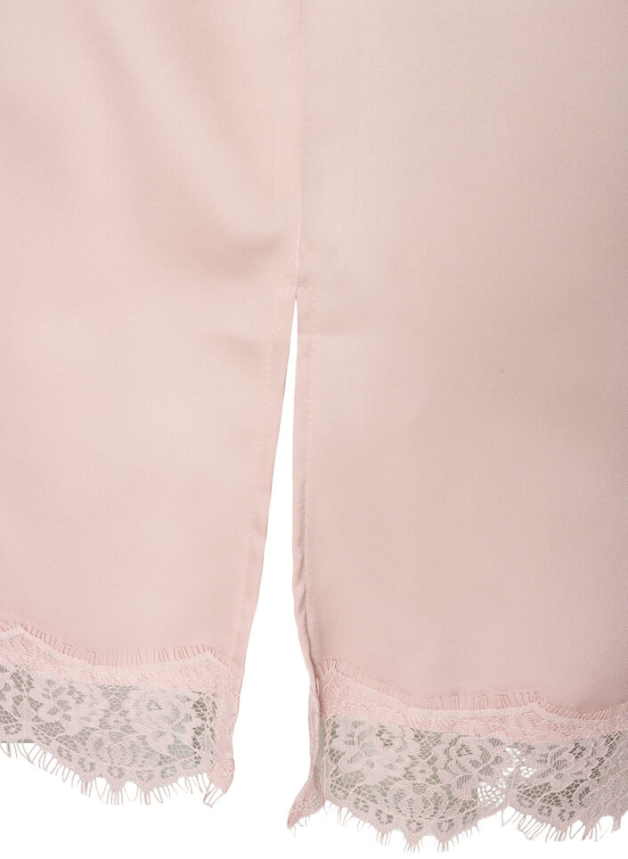 Long satin top with lace edges, 9990, Packshot image number 3