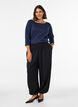 Basic T-shirt with boat neck and 3/4 sleeves, Blue, Model image number 1