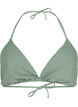 Triangle bikini bra with crepe texture, Green, Packshot image number 0