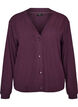 Ribbed jersey cardigan with V-neck, Purple, Packshot image number 0