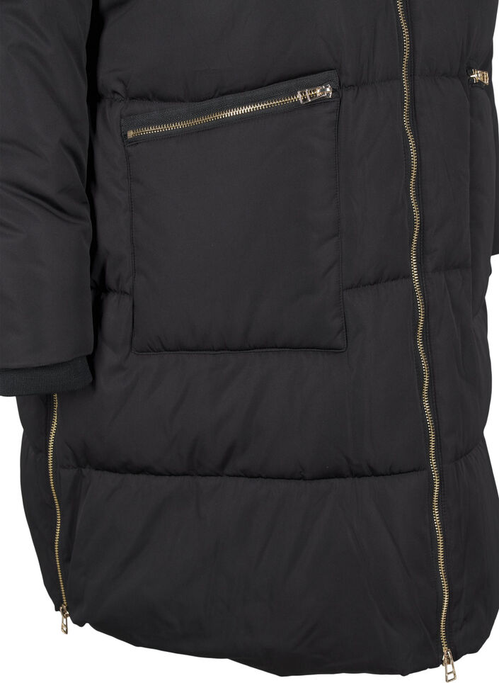 Puffer coat with hood, Black, Packshot image number 2