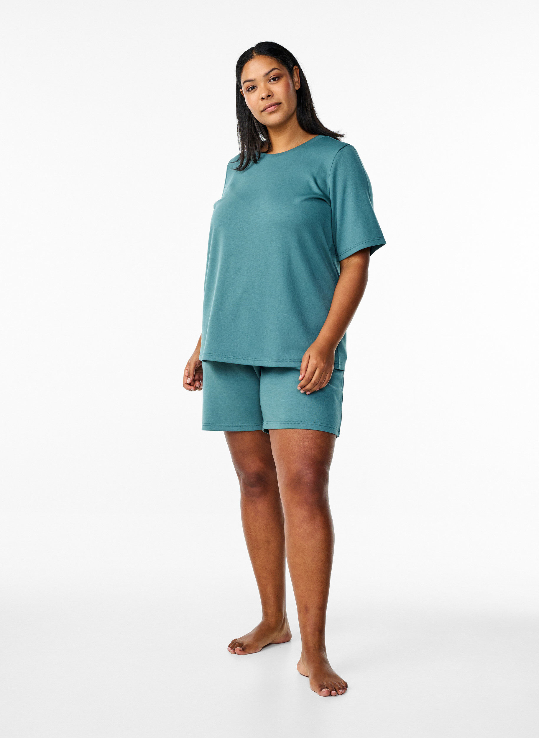 Zizzifashion T-shirt in modal mix, Green, Model image number 1