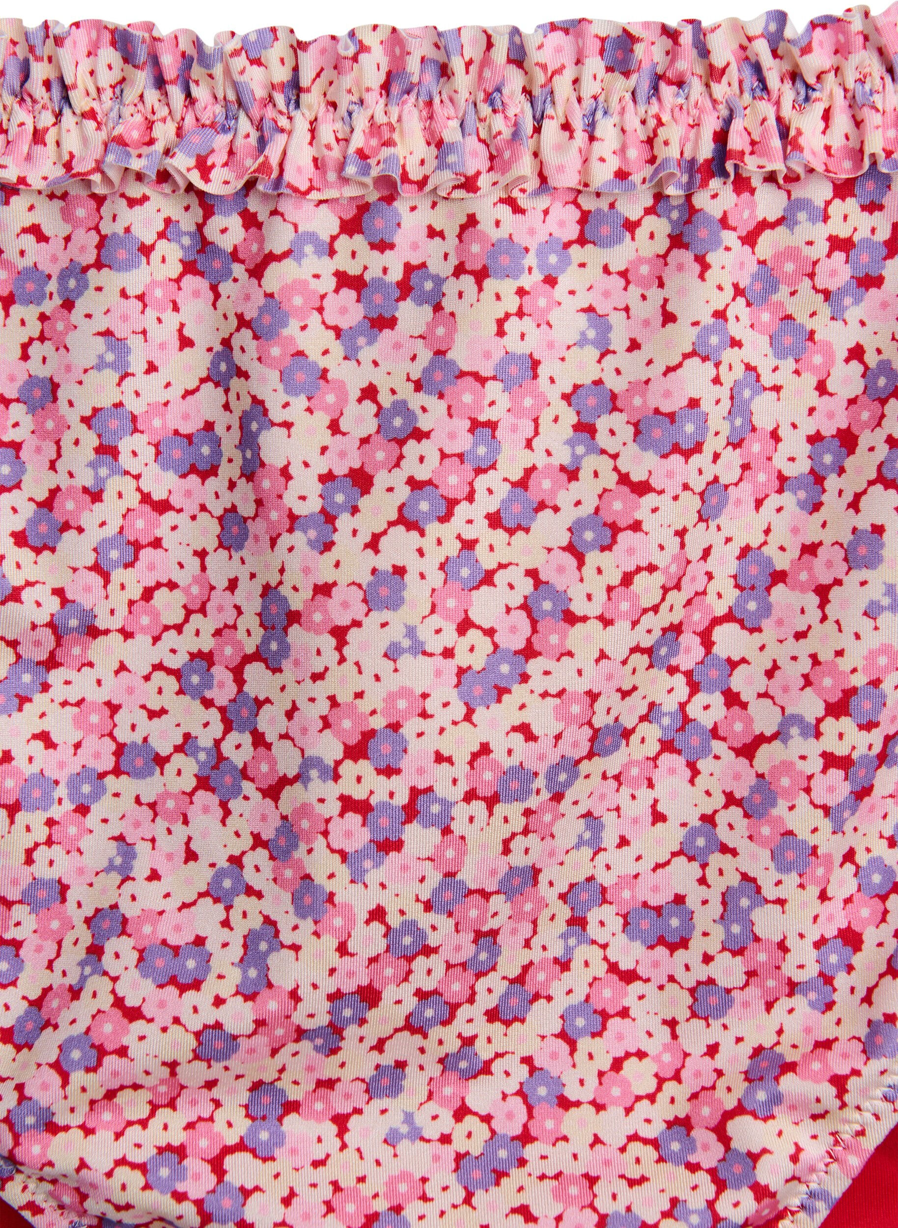 Zizzifashion Striped tai bikini briefs with ruched edge, Rose, Packshot image number 2