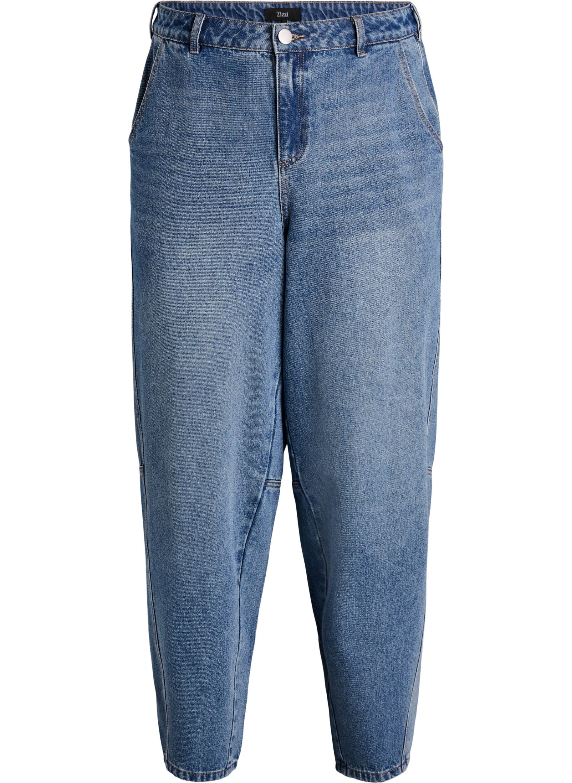 High-waisted barrel jeans