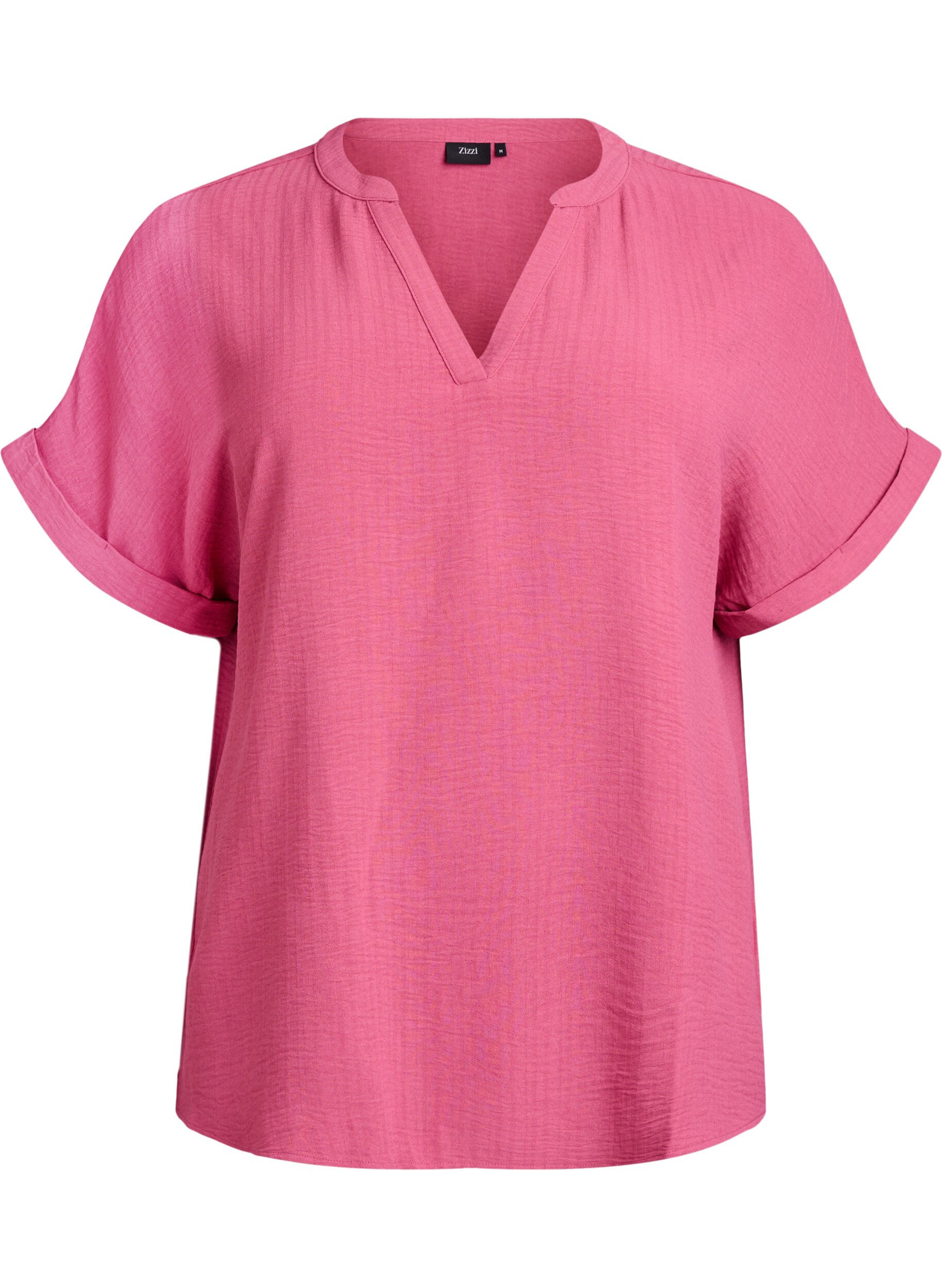 ZizzifashionLoose blouse with short sleeves, Red, Packshot image number 0