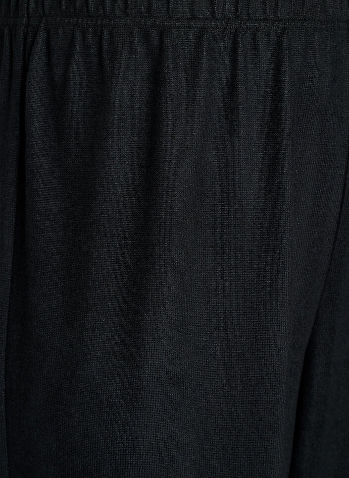 High-waisted wide-leg jersey trousers, Black, Packshot image number 2