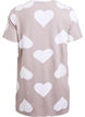 Long night t-shirt in a modal blend with hearts, Grey, Packshot image number 1