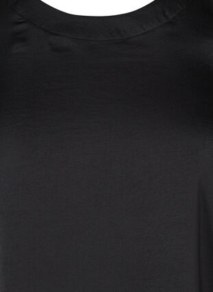 Long-sleeved blouse with a round neck, Black, Packshot image number 2