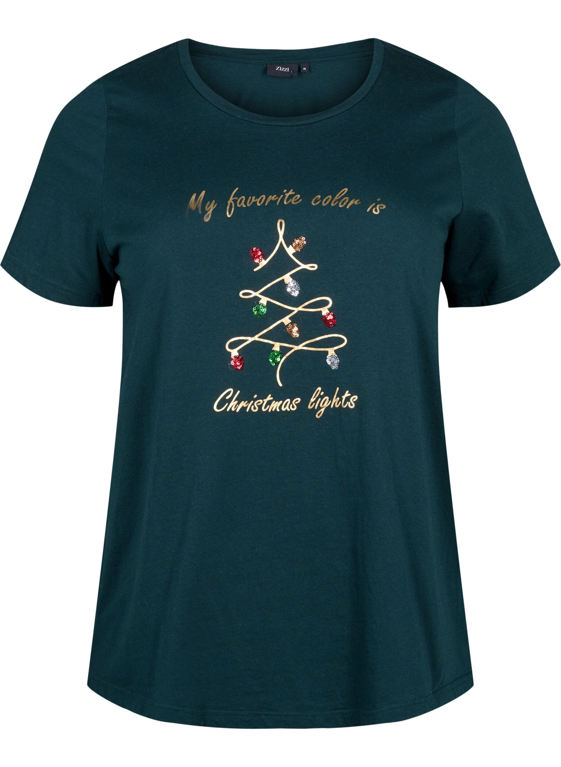 Zizzifashion Christmas t-shirts in 100% cotton, Scarab w. Tree, Packshot image number 0