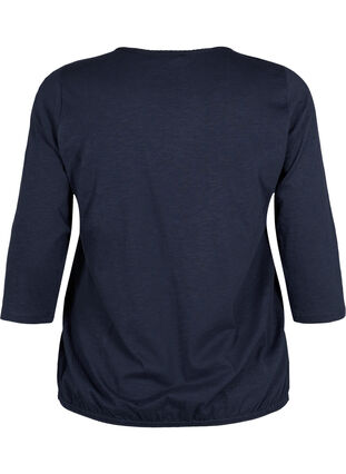Cotton top with 3/4 sleeves, Navy Blazer, Packshot image number 1