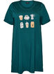 Short-sleeved nightgown in organic cotton, Green, Packshot image number 0