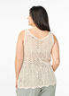 Sleeveless knitted top with v-neck, Beige, Model image number 2